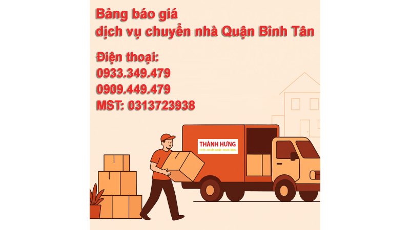 Bảng báo giá dịch vụ chuyển nhà Quận Bình Tân